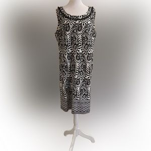 Talbots black and white sheath dress.